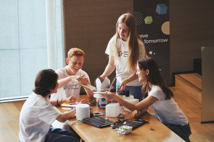 Students are participating in the Samsung Solve for Tomorrow program.